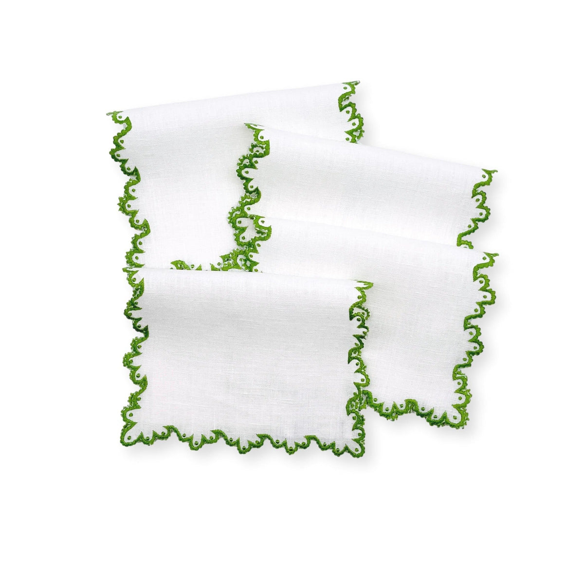 Calais Cocktail Napkins - Green-Julia B. Casa
