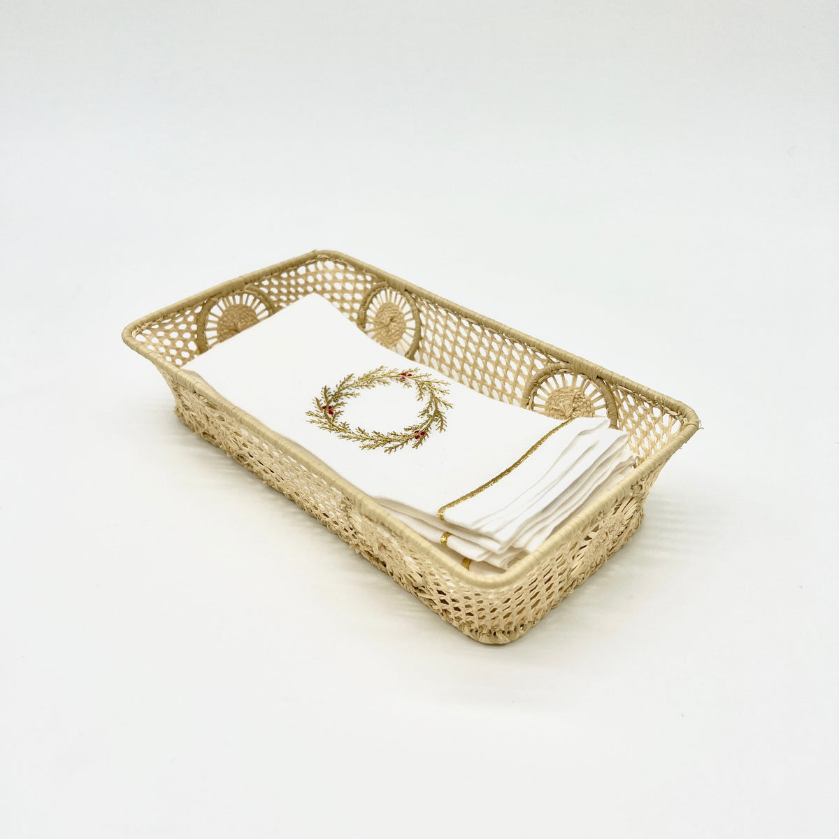 Christmas Guest Towels & Basket Set - Gold-Julia B. Casa