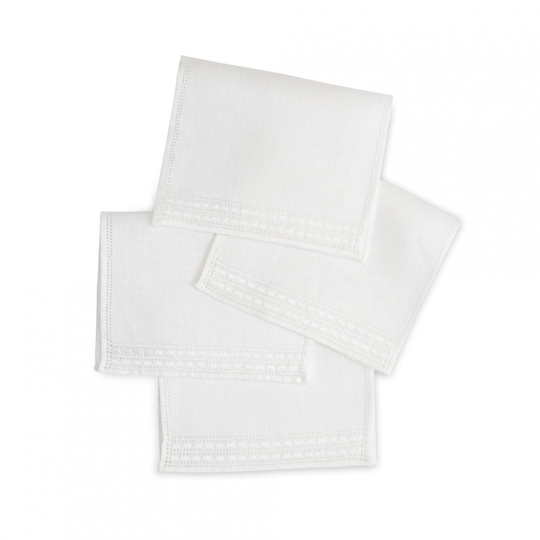 Dijon Cocktail Napkins - White-Julia B. Casa