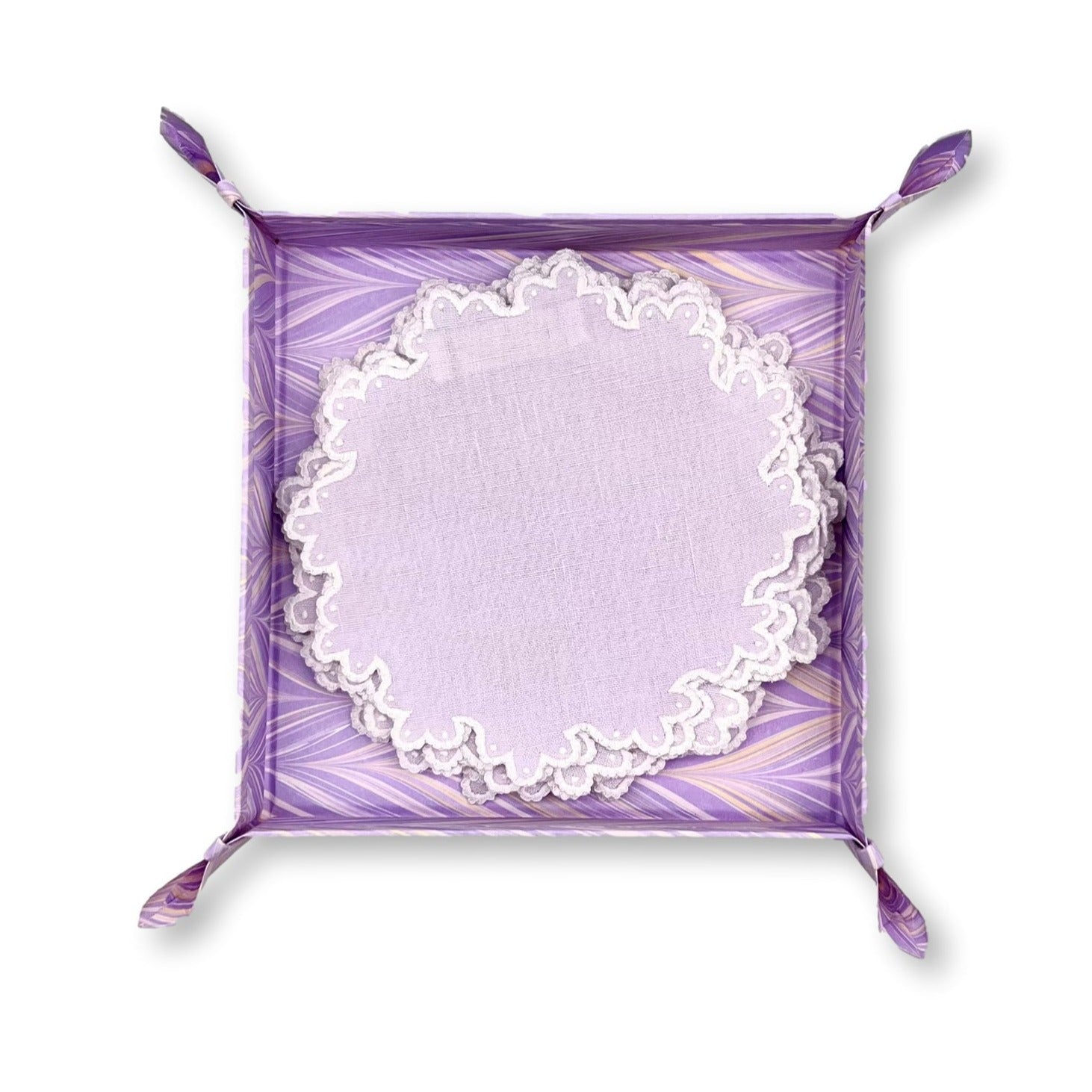 Julia B. Florentine Tray & Calais Coasters Set - Lilac