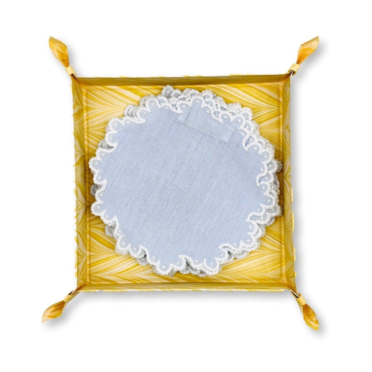 Julia B. Florentine Tray & Calais Coasters Set - Yellow