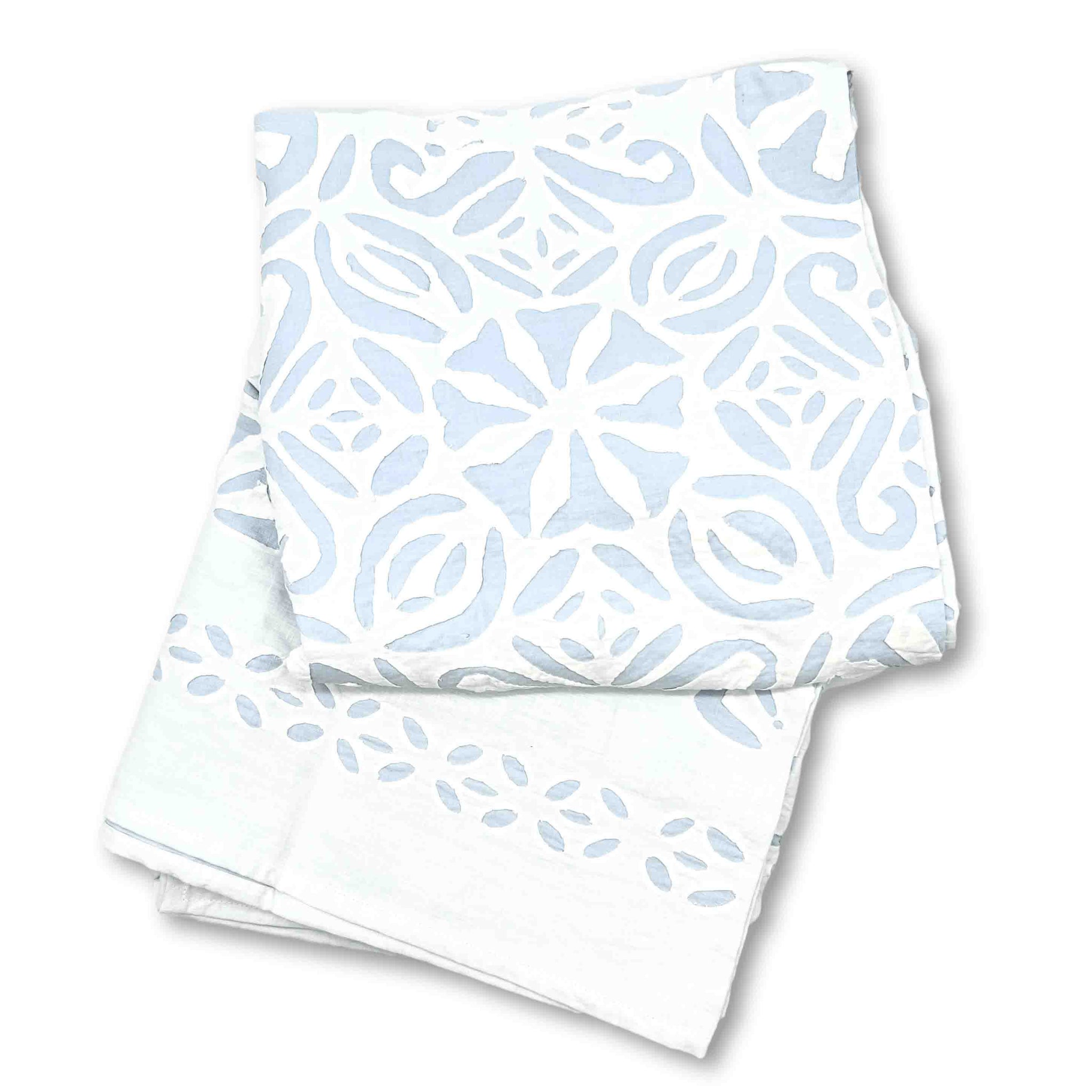 Hand Appliqué Tablecloth - Blue-Julia B. Casa