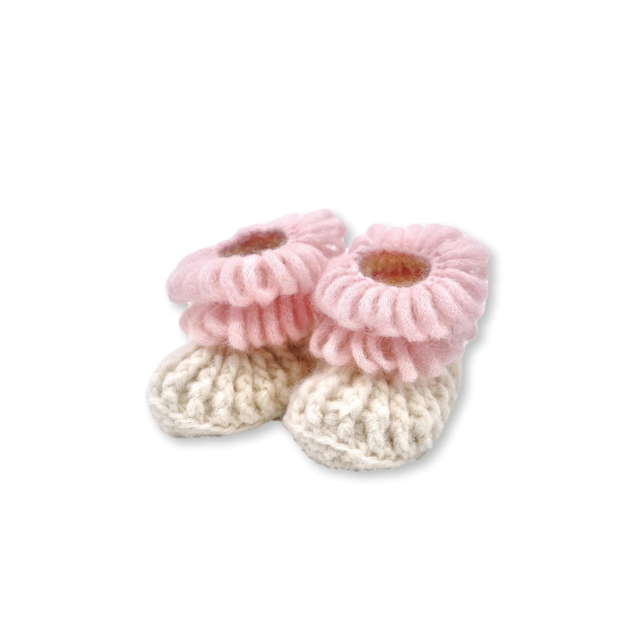 Hand Knitted Booties - Light Pink-Julia B. Casa