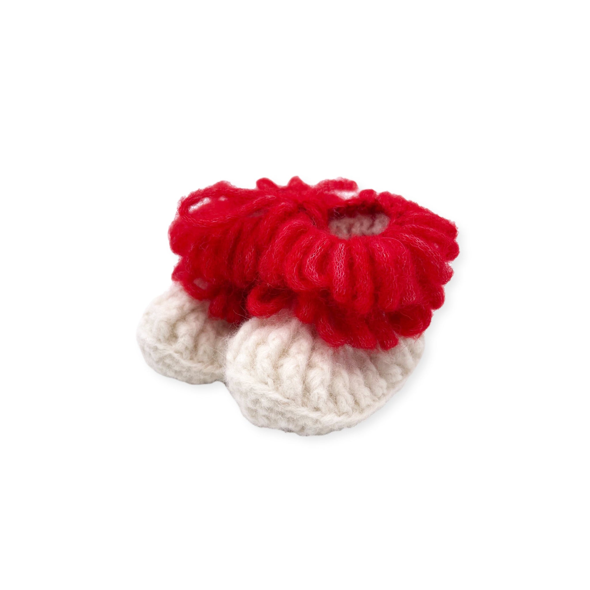 Julia B. Gift Wrap Hand Knitted Booties - Red