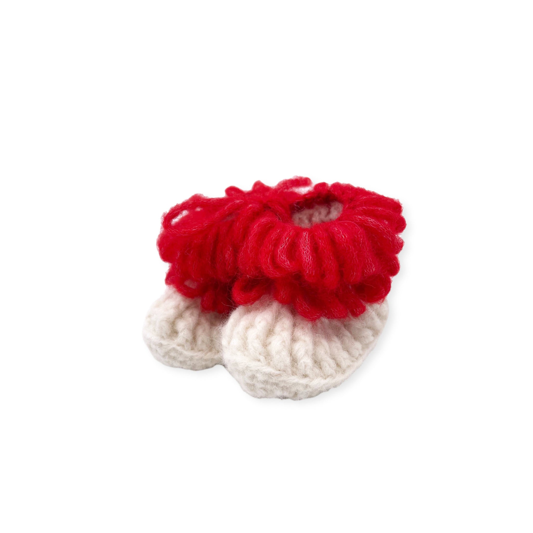 Hand Knitted Booties - Red-Julia B. Casa