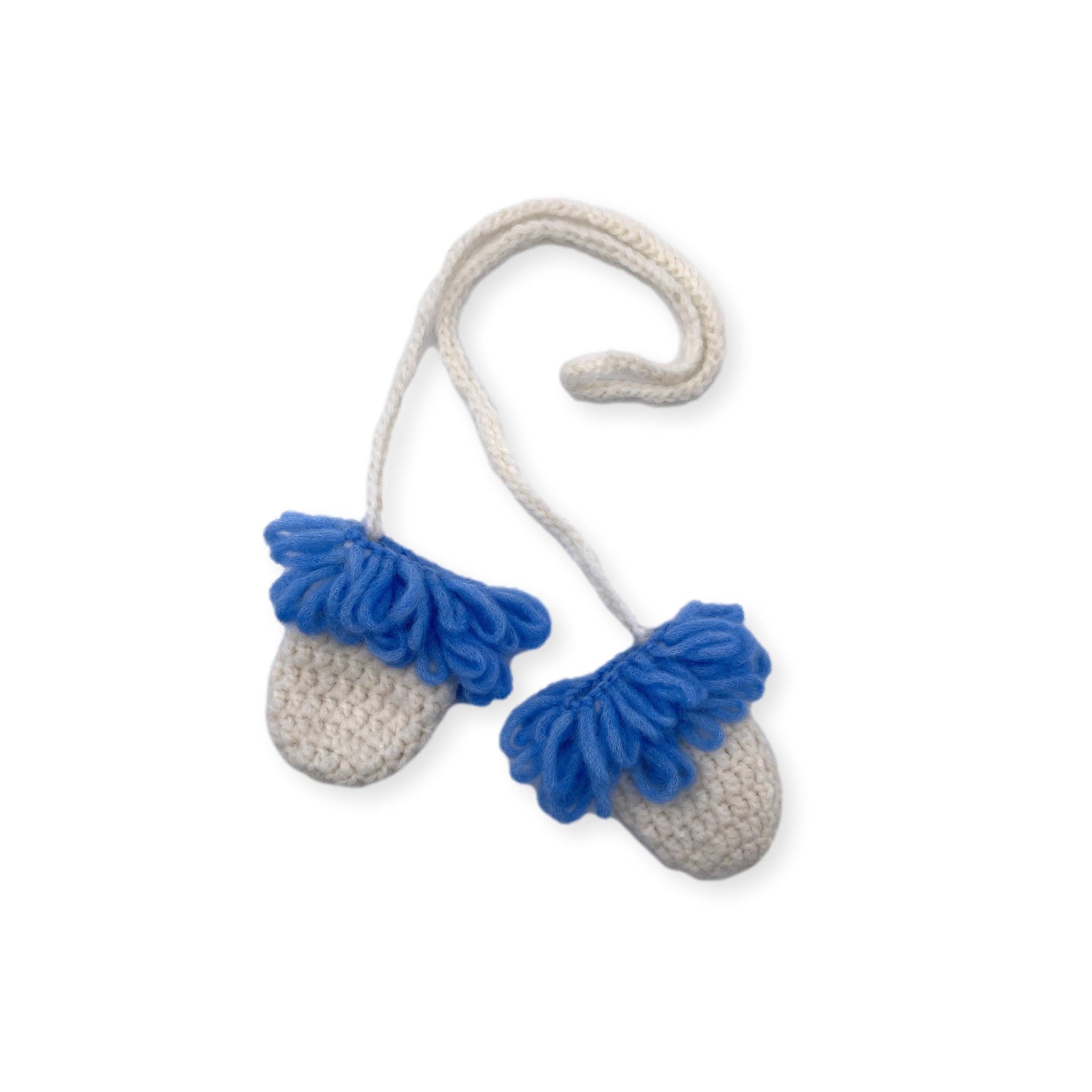 Hand Knitted Mittens - Blue-Julia B. Casa