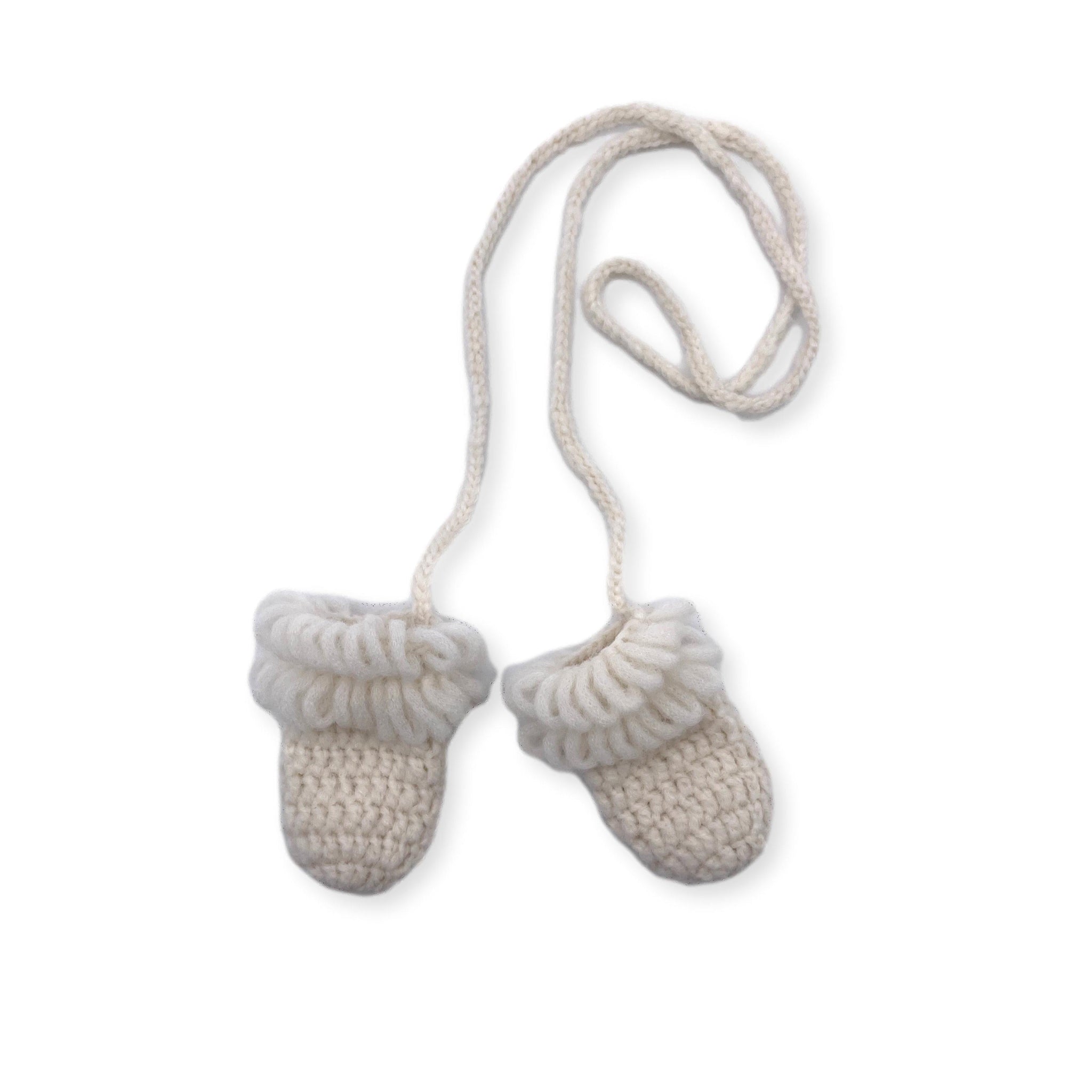 Hand Knitted Mittens - Natural-Julia B. Casa