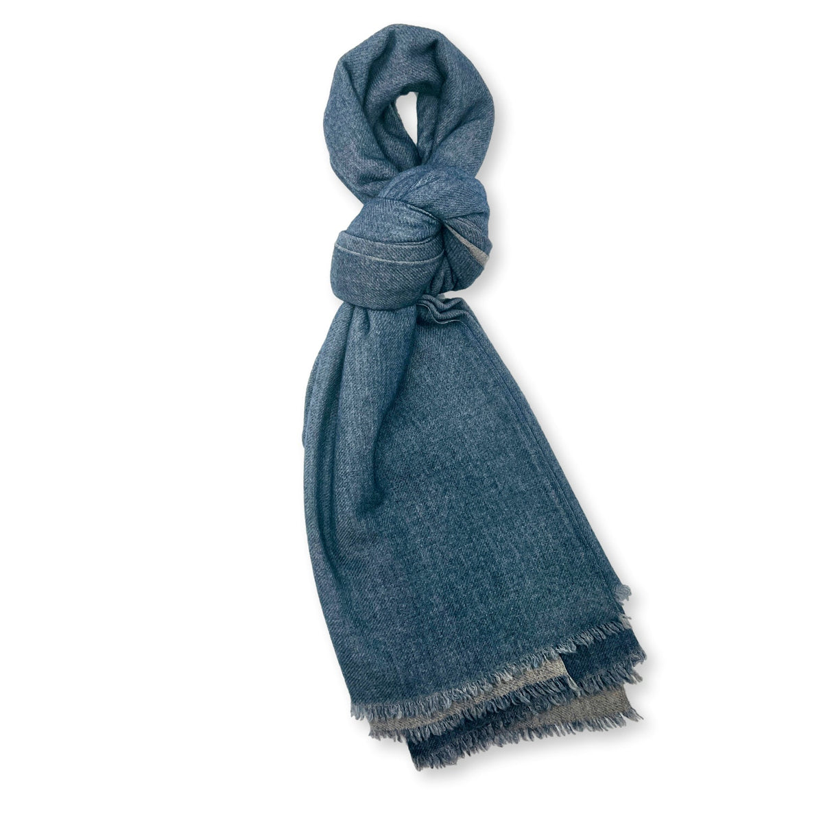 Handwoven Cashmere Scarf - Dark Blue-Julia B. Casa