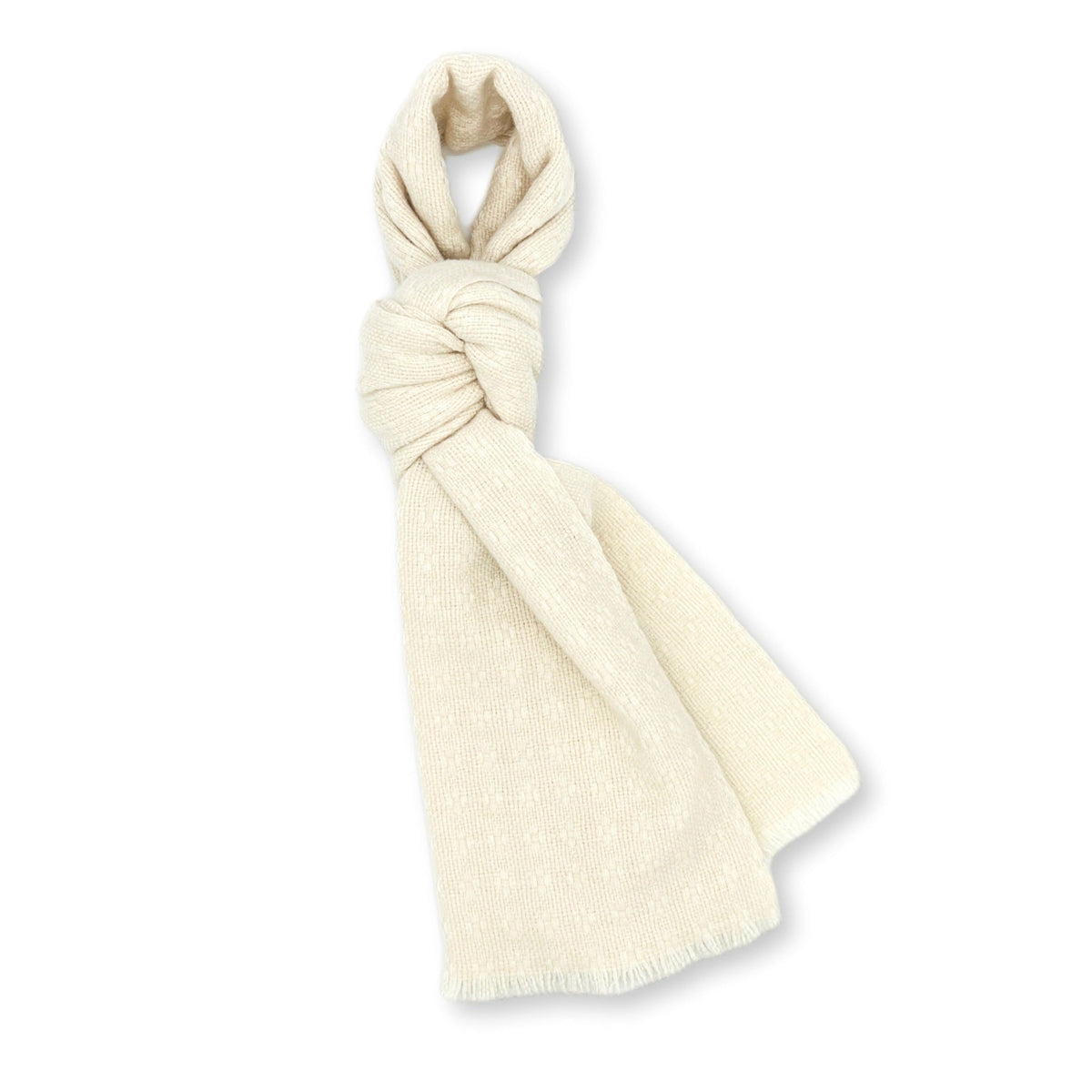 Handwoven Cashmere Scarf - Ivory-Julia B. Casa