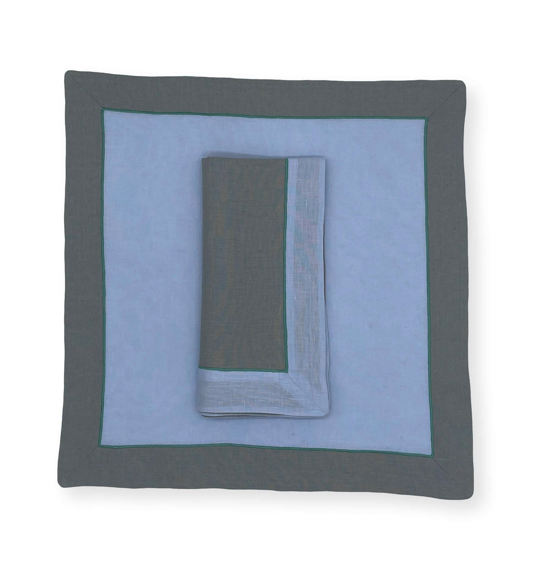 Julia B. Healdsburg Table Linens - Grey and Blue