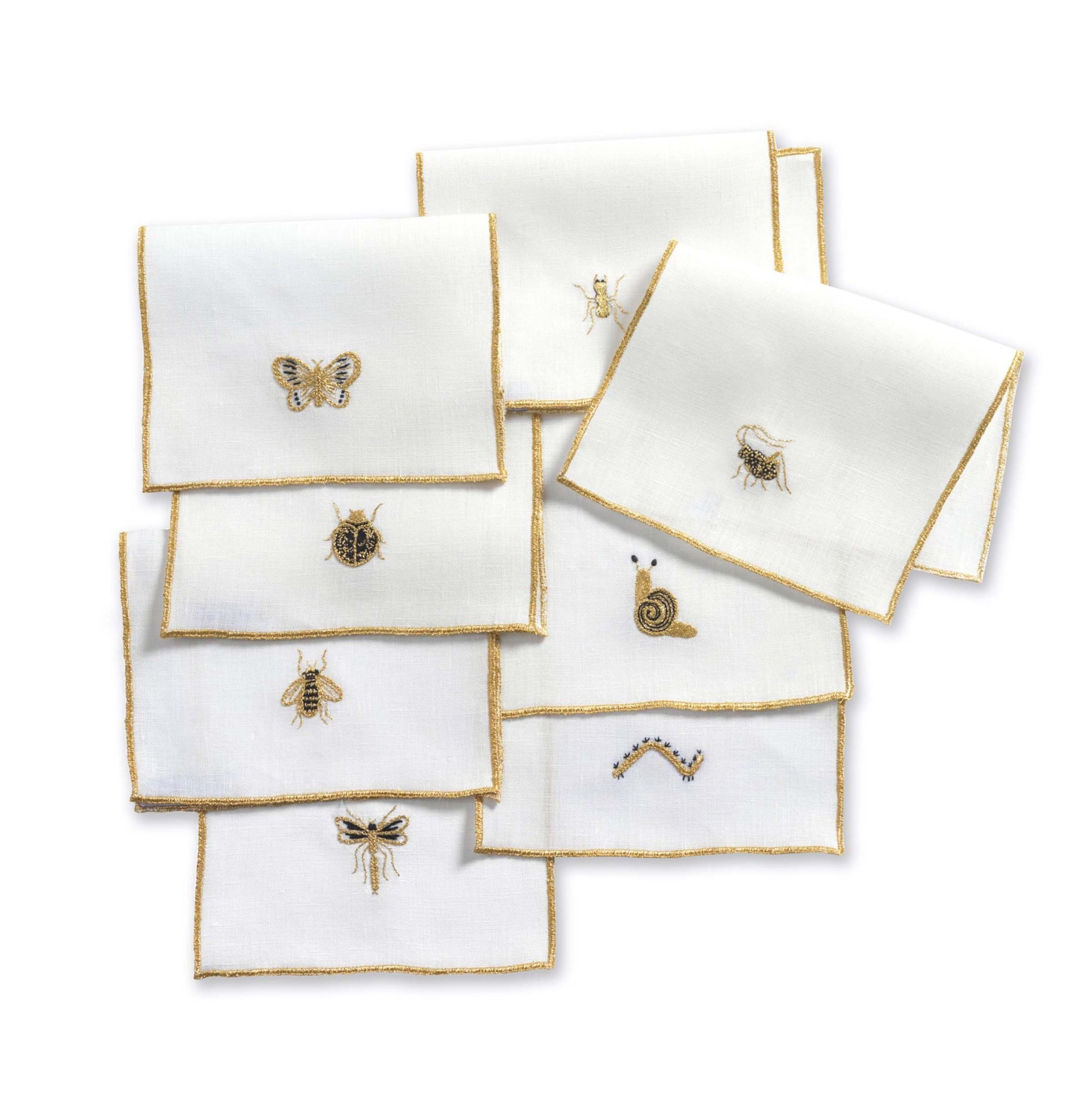 La Maison Brodee Insects Cocktail Napkins