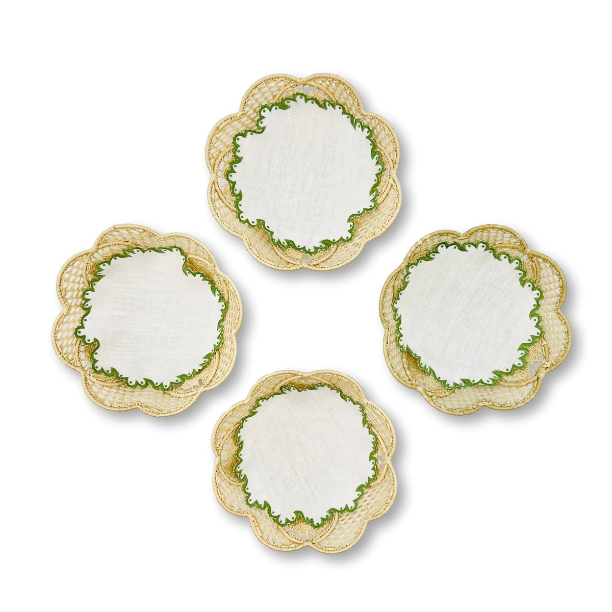Ischia Mini Bread Basket - Green-Julia B. Casa
