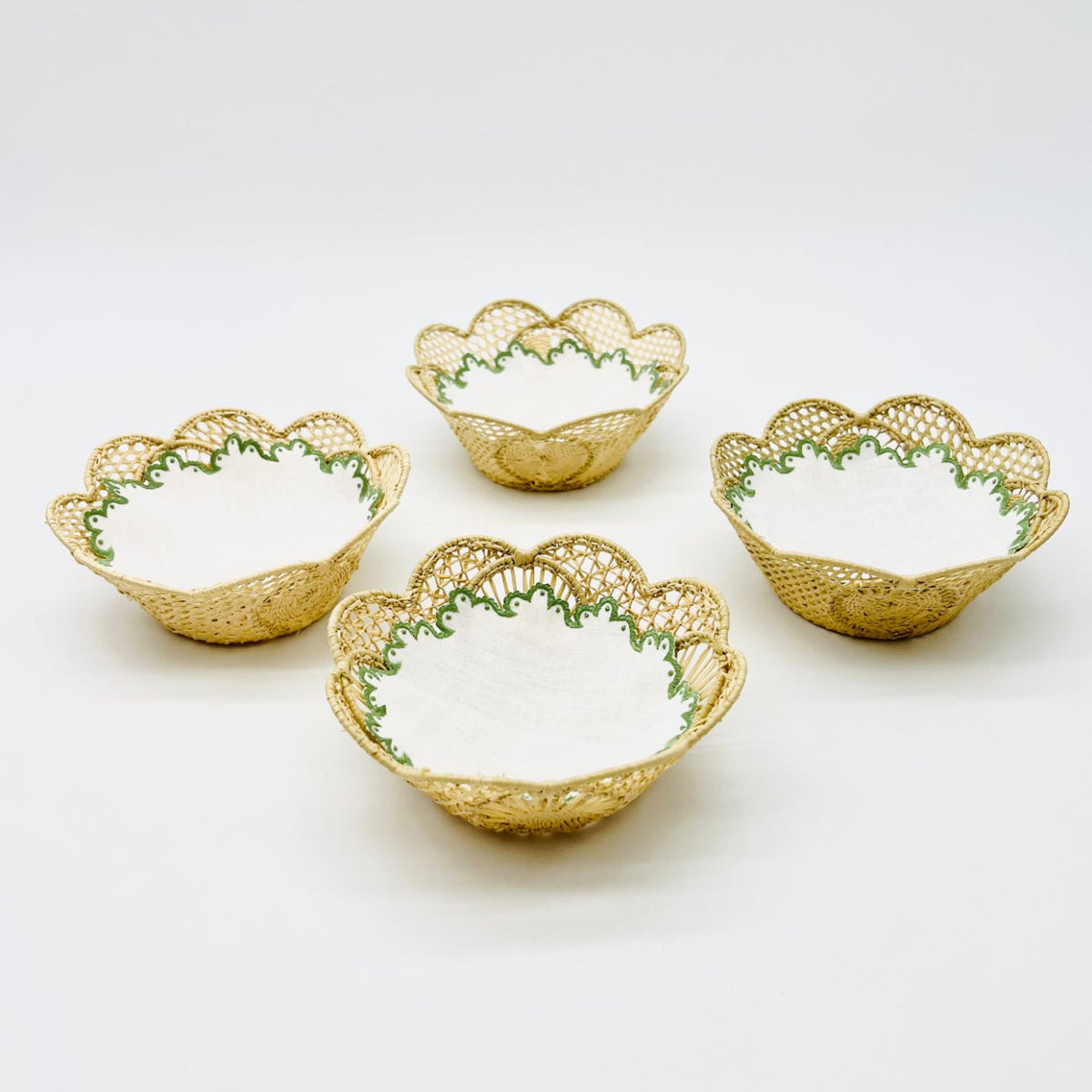 Ischia Mini Bread Basket - Green-Julia B. Casa