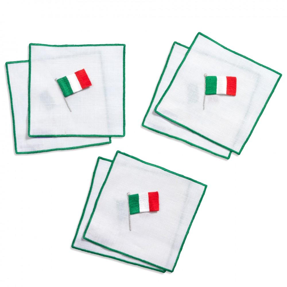 Julia B. Italian Flag Cocktail Napkins