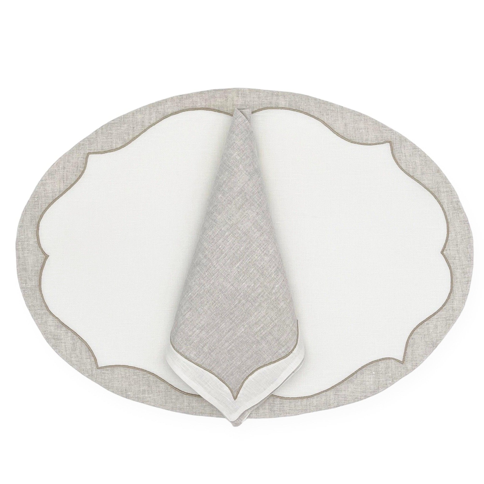Julia B. Louvre Table Linens - Grey