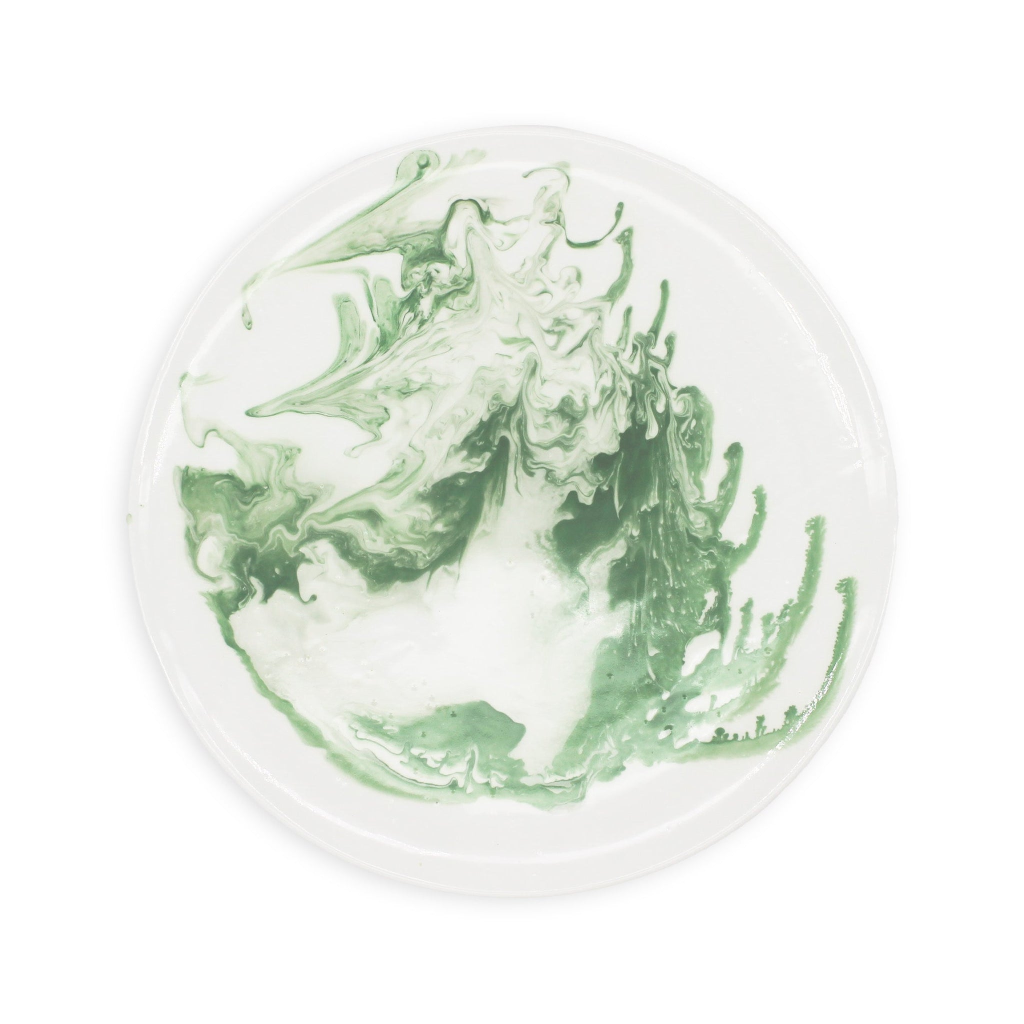Julia B. Marbled Plates - Green