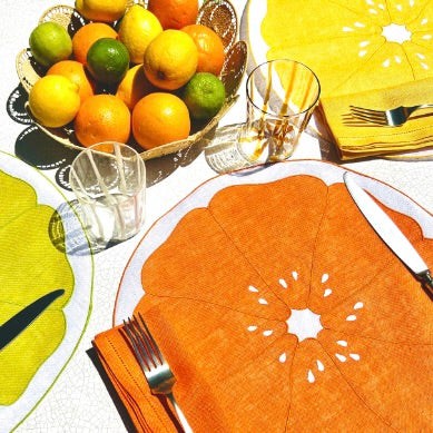 Julia B. Orange Table Linens