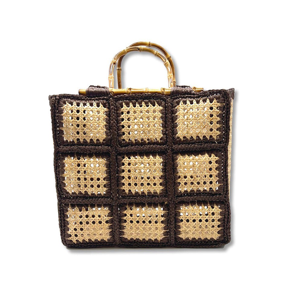 Paglia Crochet Bag - Chocolate-Julia B. Casa