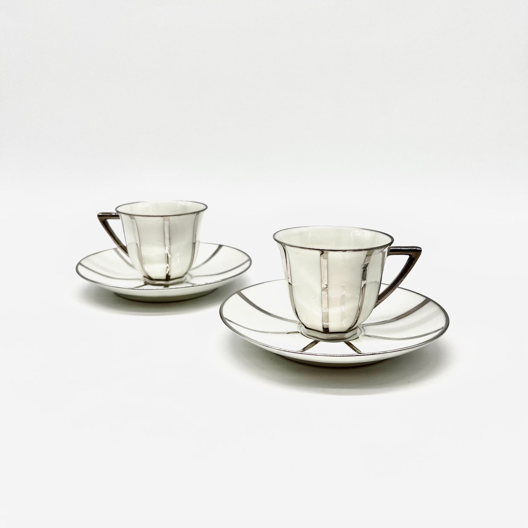 Julia B. Pair of Silver Luster Espresso Cups