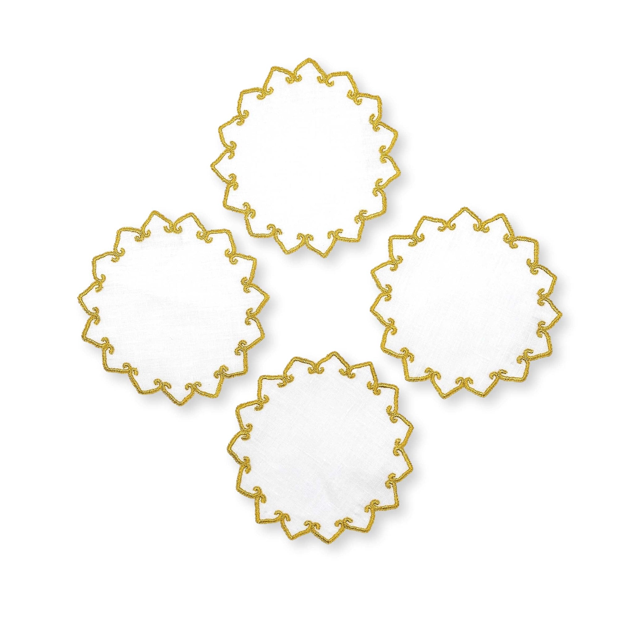La Maison Brodee Palermo Coasters - Gold