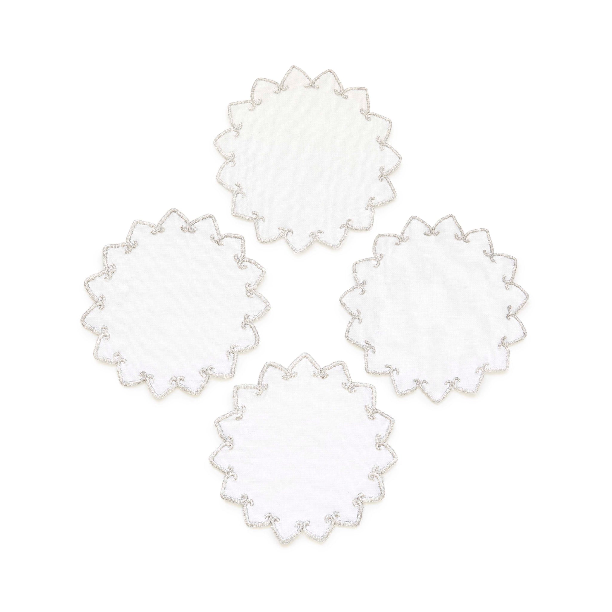 La Maison Brodee Palermo Coasters - Silver