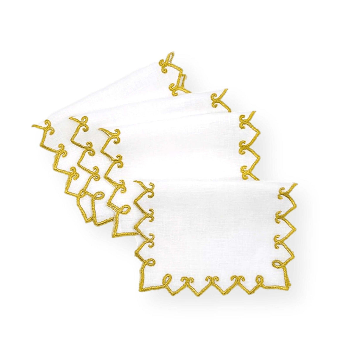 Palermo Cocktail Napkins - Gold-Julia B. Casa