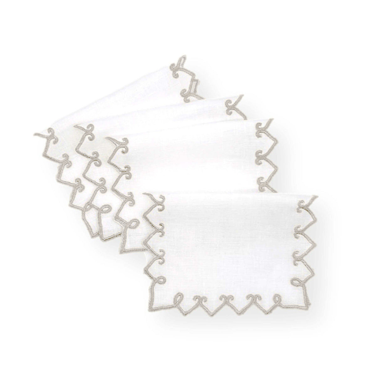 Palermo Cocktail Napkins - Silver