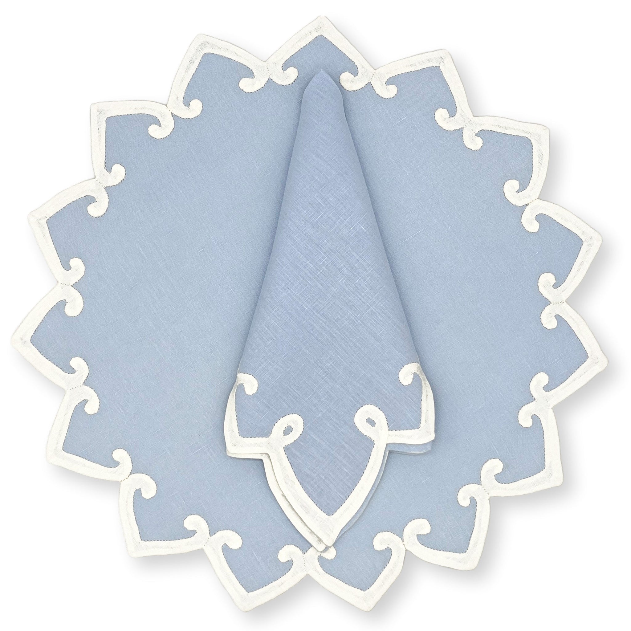 Palermo Table Linens - Baby Blue-Julia B. Casa