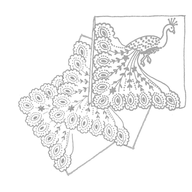 Peacock Dinner Napkins - set of 4-Julia B. Casa