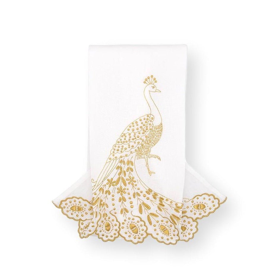 Julia B. Peacock Guest Towel - Gold