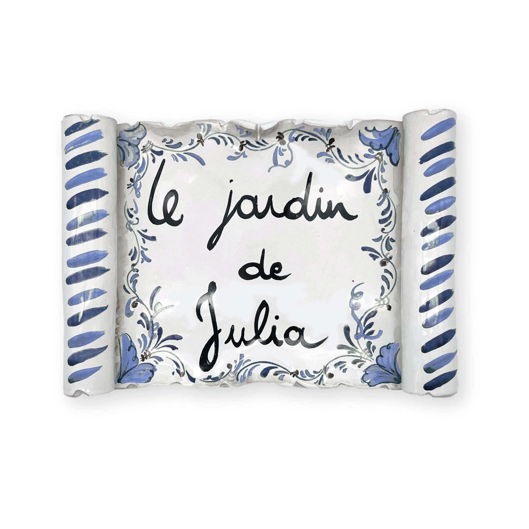 Julia B. Personalized Ceramic Plaque - Blue