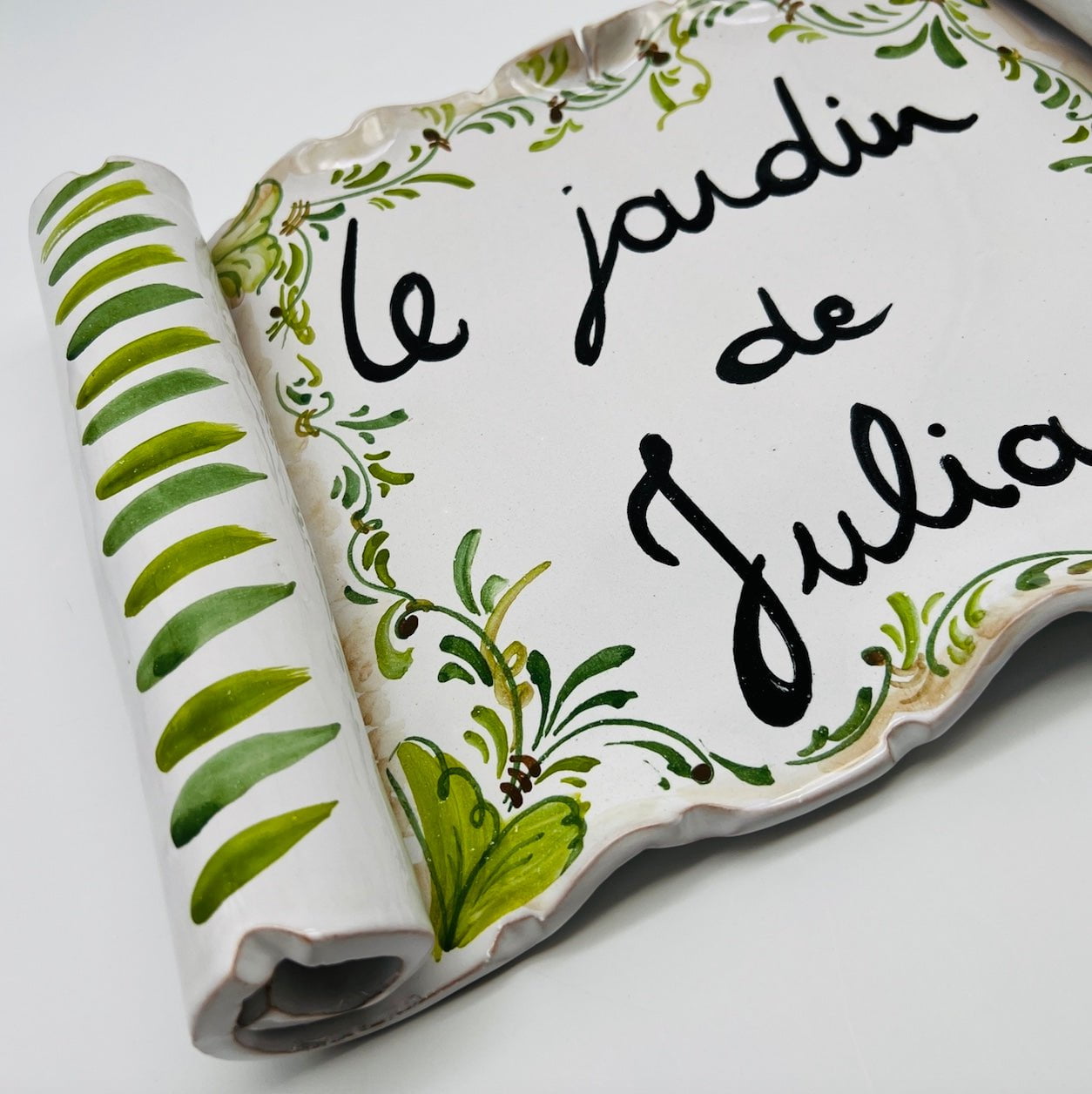 Julia B. Personalized Ceramic Plaque - Green