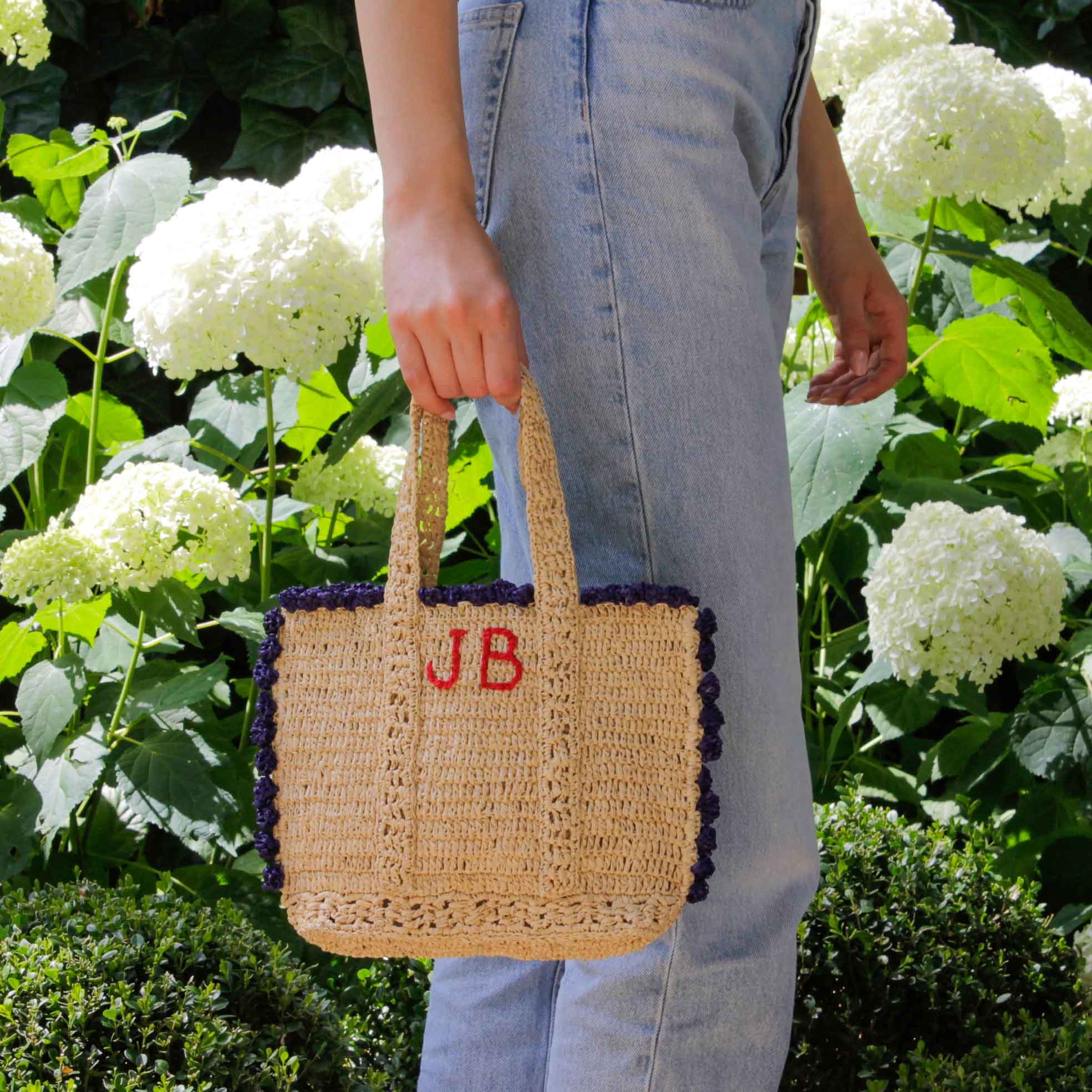 Julia B. Pom Pom Mini Bag - Blue