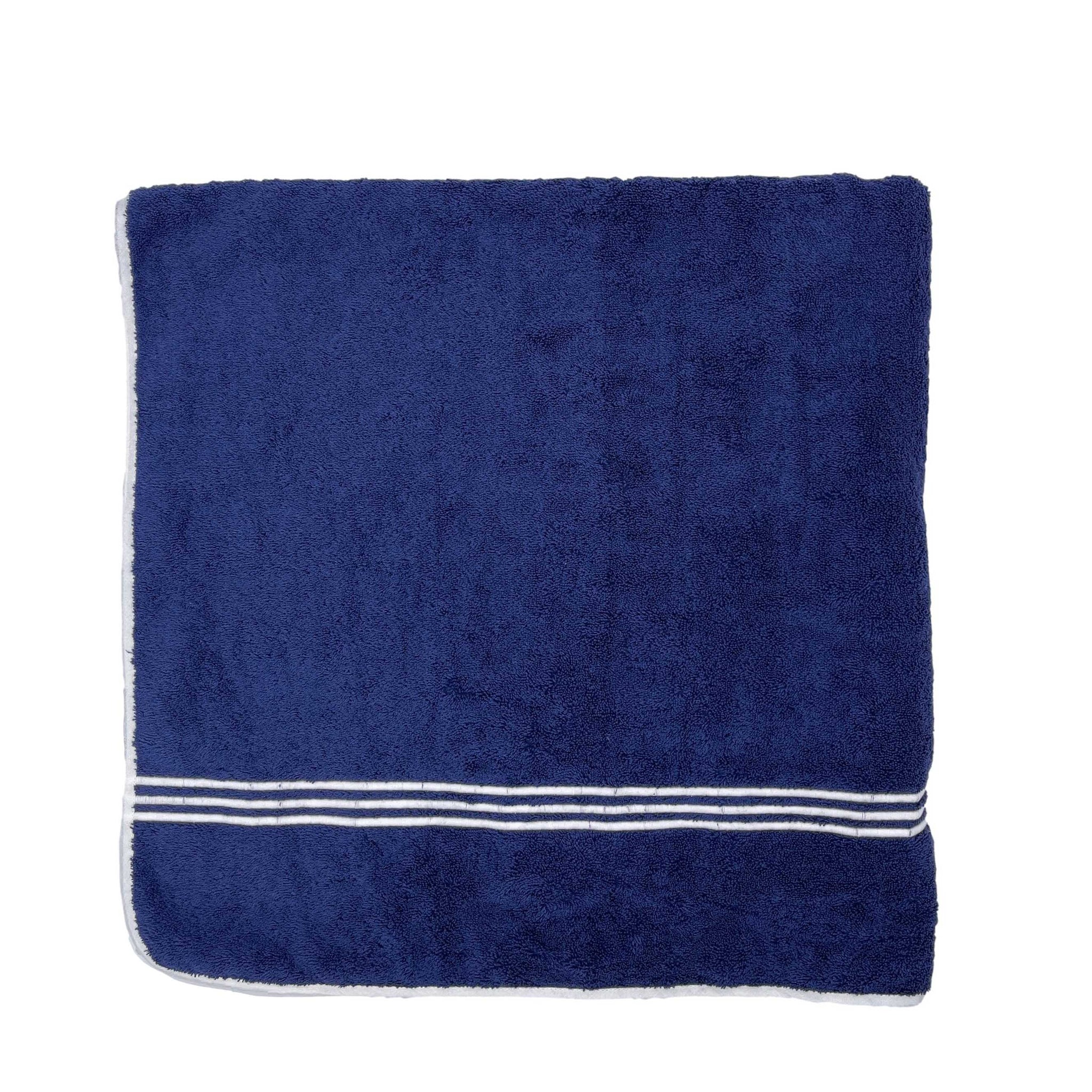 Portofino Pool Towel - Navy-Julia B. Casa