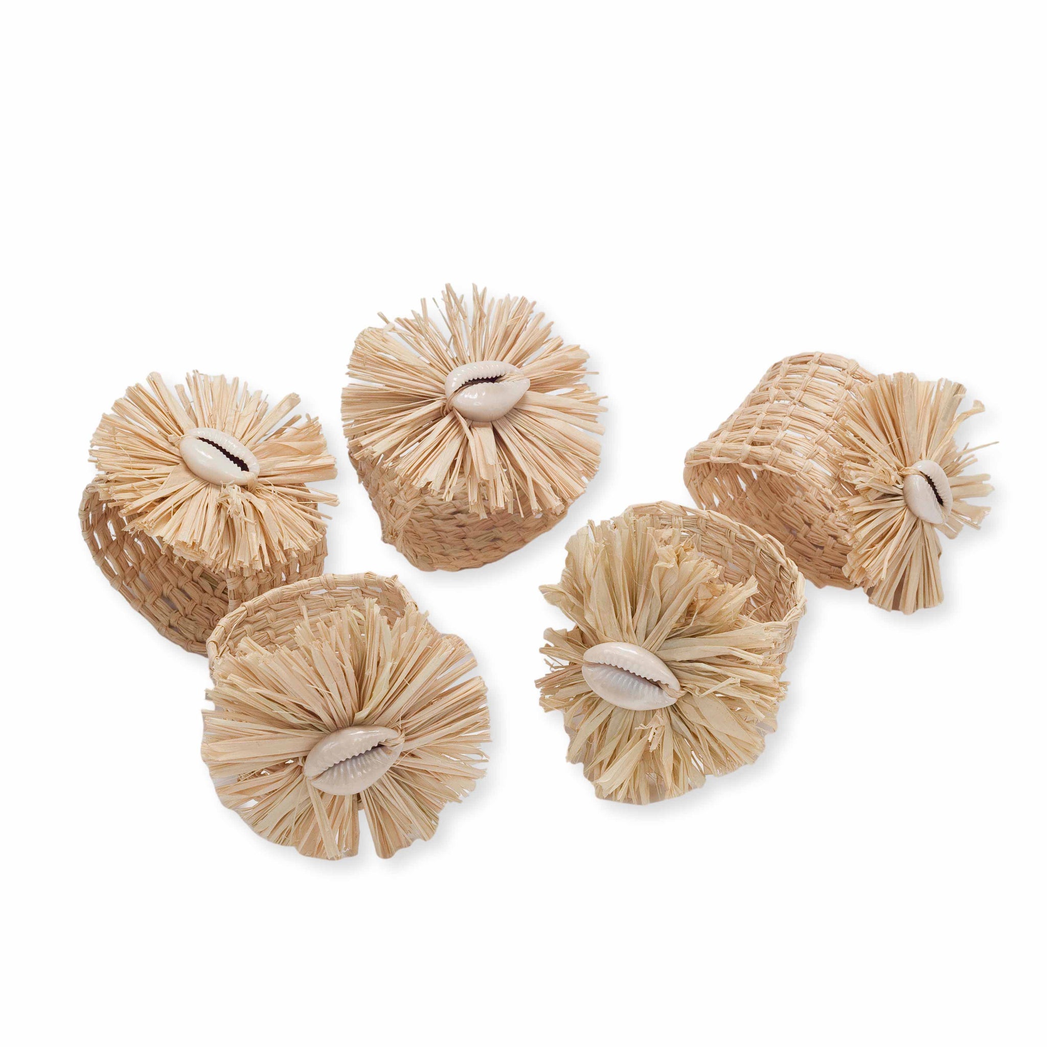 Raffia Dinner Napkin Rings - Beige-Julia B. Casa