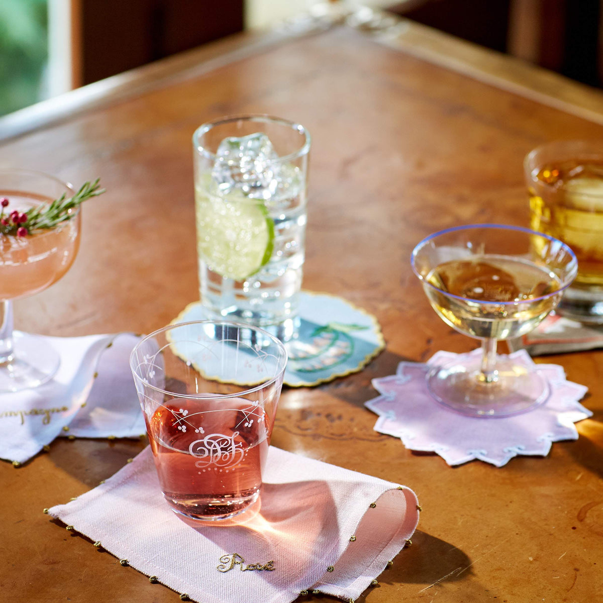 Rose Cocktail Napkins-Julia B. Casa