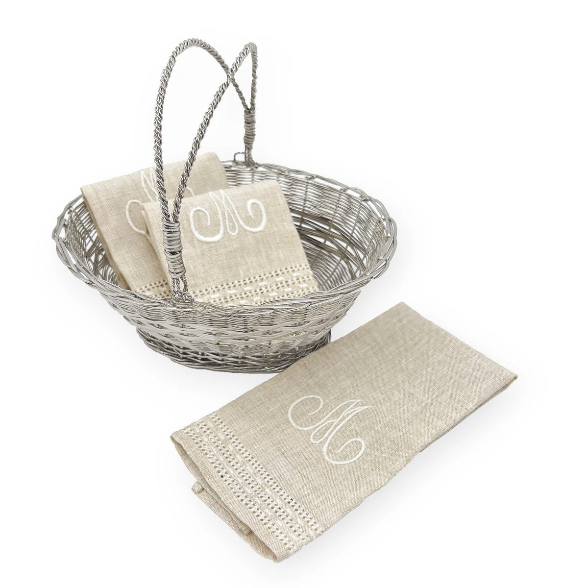 Silver Wicker Basket-Julia B. Casa