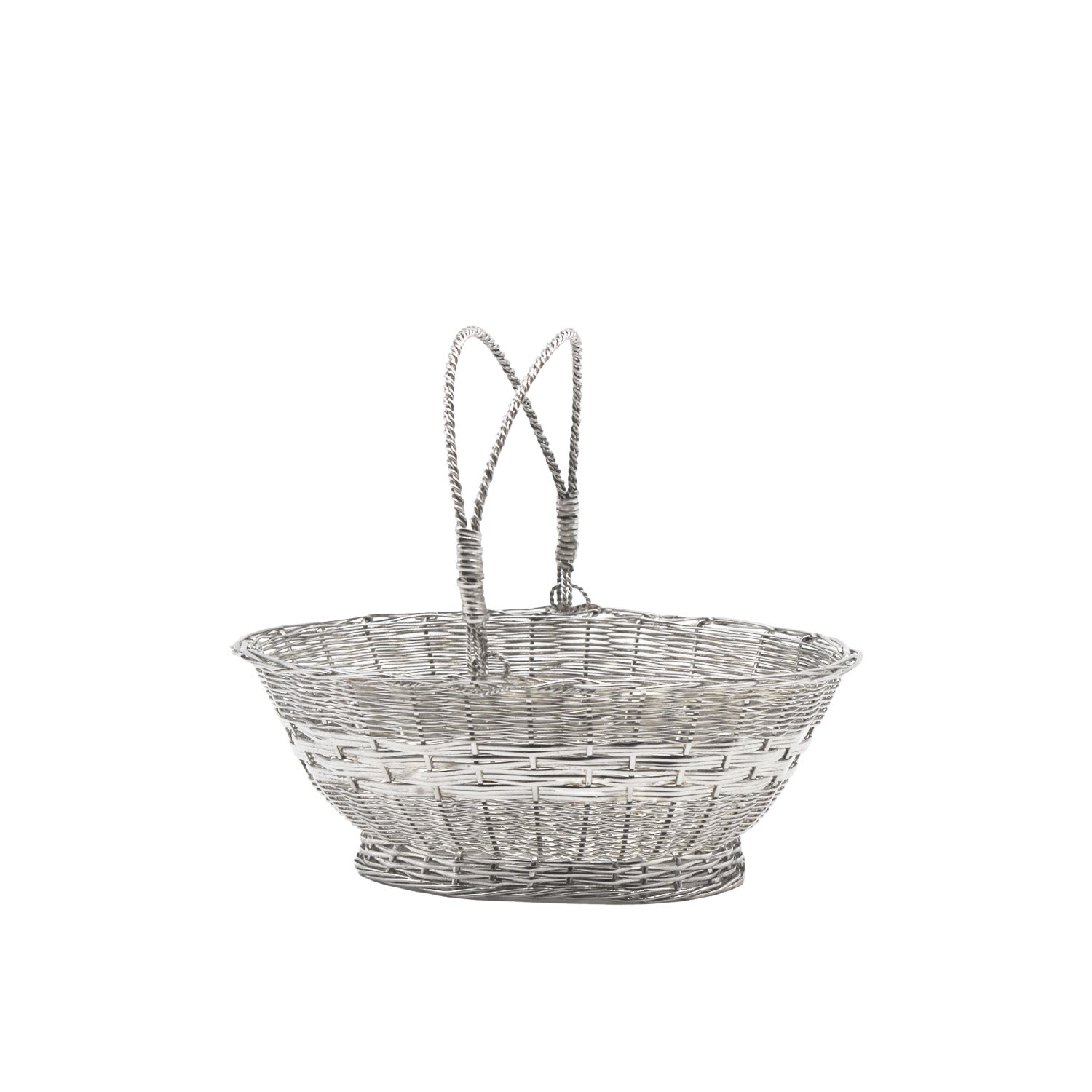 Silver Wicker Basket-Julia B. Casa