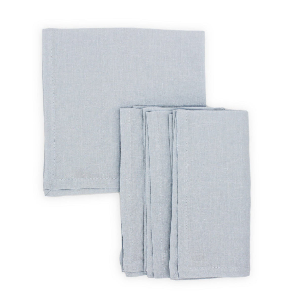 Stone Washed Dinner Napkins - Ice Blue-Julia B. Casa