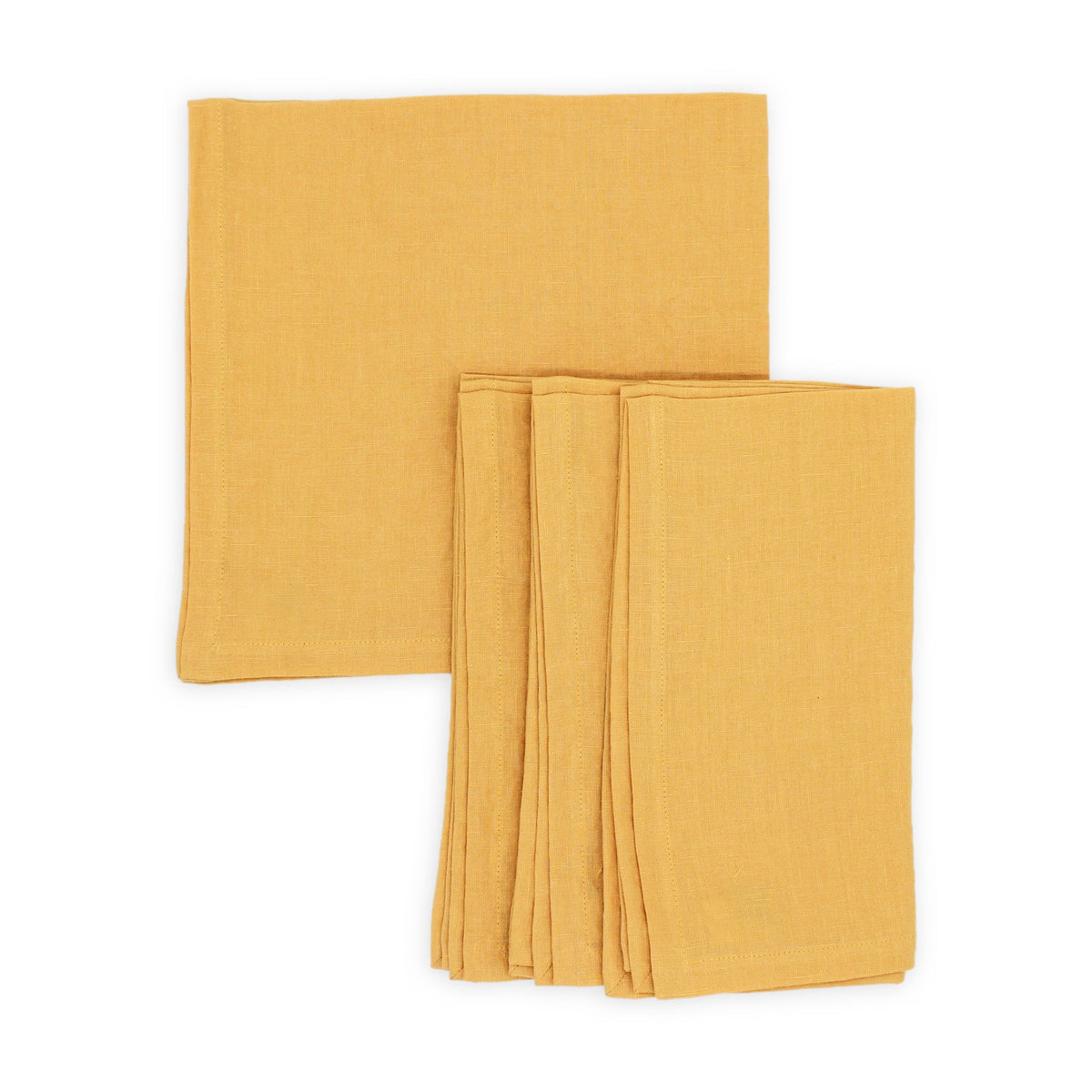 Stone Washed Dinner Napkins - Mustard-Julia B. Casa