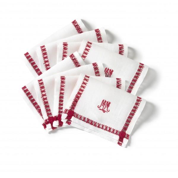 La Maison Brodee Cocktail Napkins 6" x 9" Vannes Cocktail Napkins - set of 4