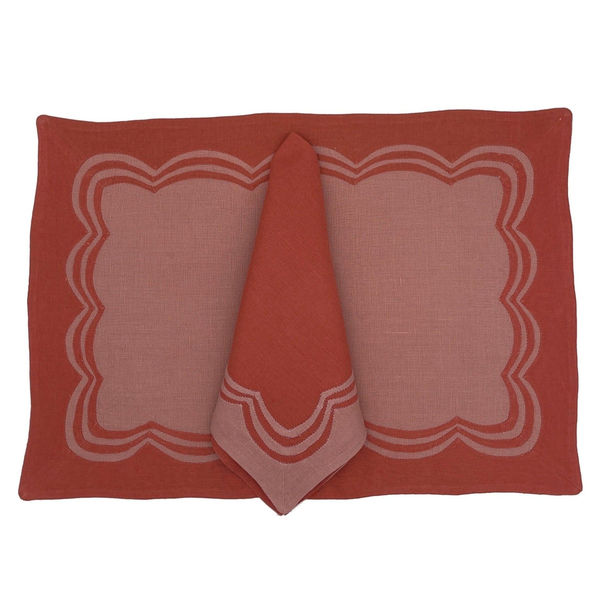 Julia B. Versailles Table Linens - Pink and Red