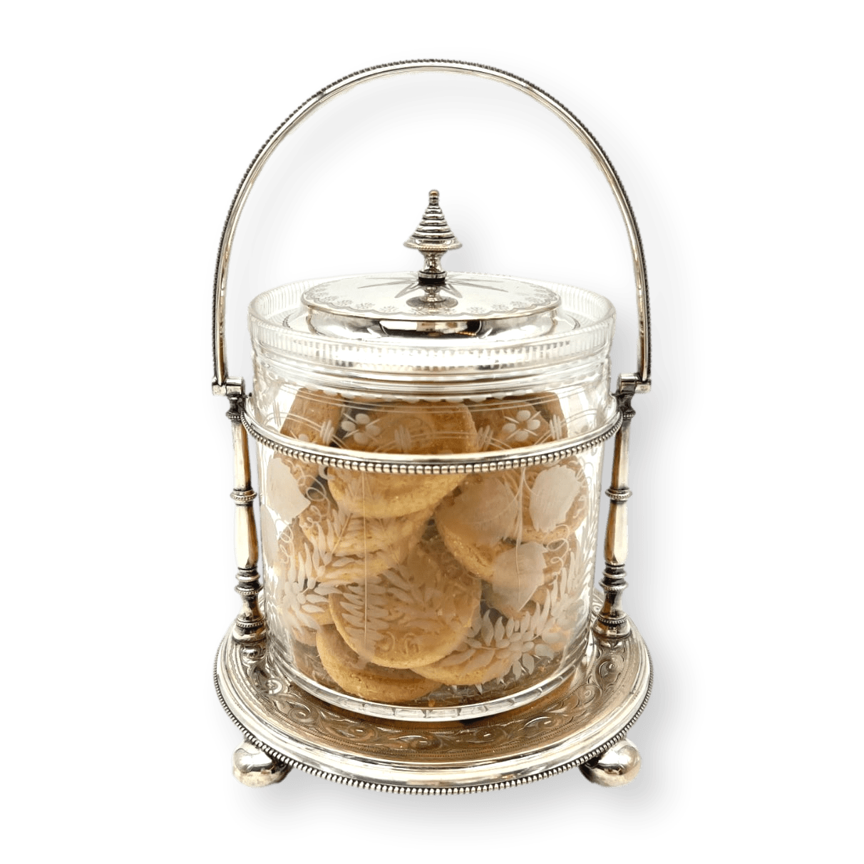 Julia B. Vintage Glass Biscuit Barrel