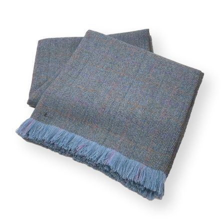 Harris Tweed Throw - Dusty Blue-Julia B. Casa