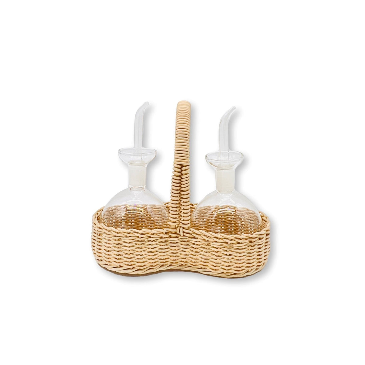 Wicker Olive Oil & Vinegar Set-Julia B. Casa