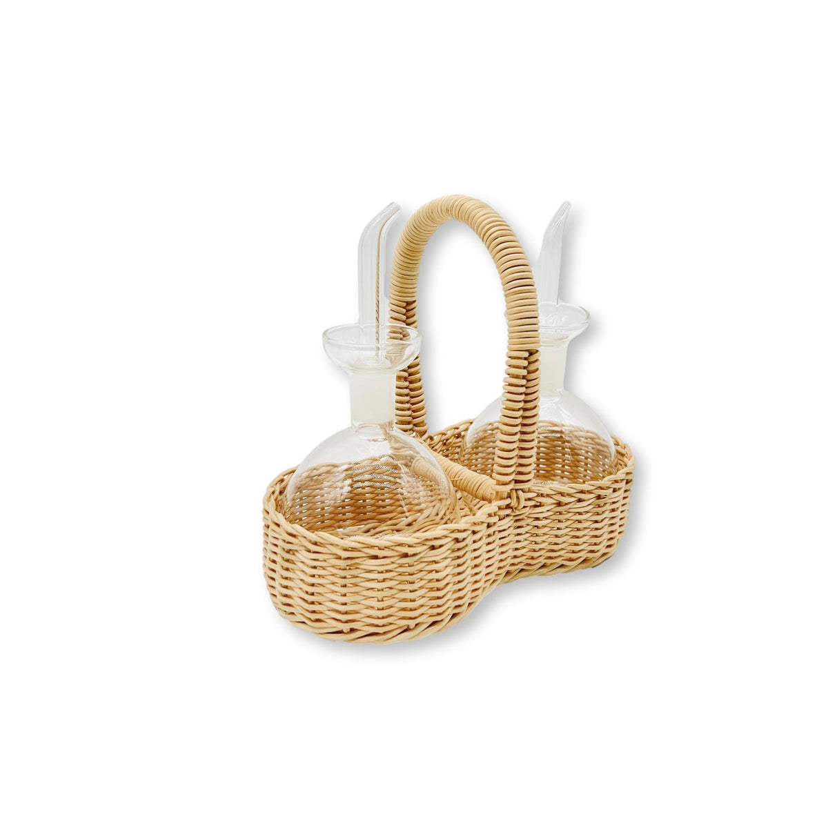 Wicker Olive Oil & Vinegar Set-Julia B. Casa